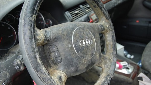 Steering wheel with mold spots